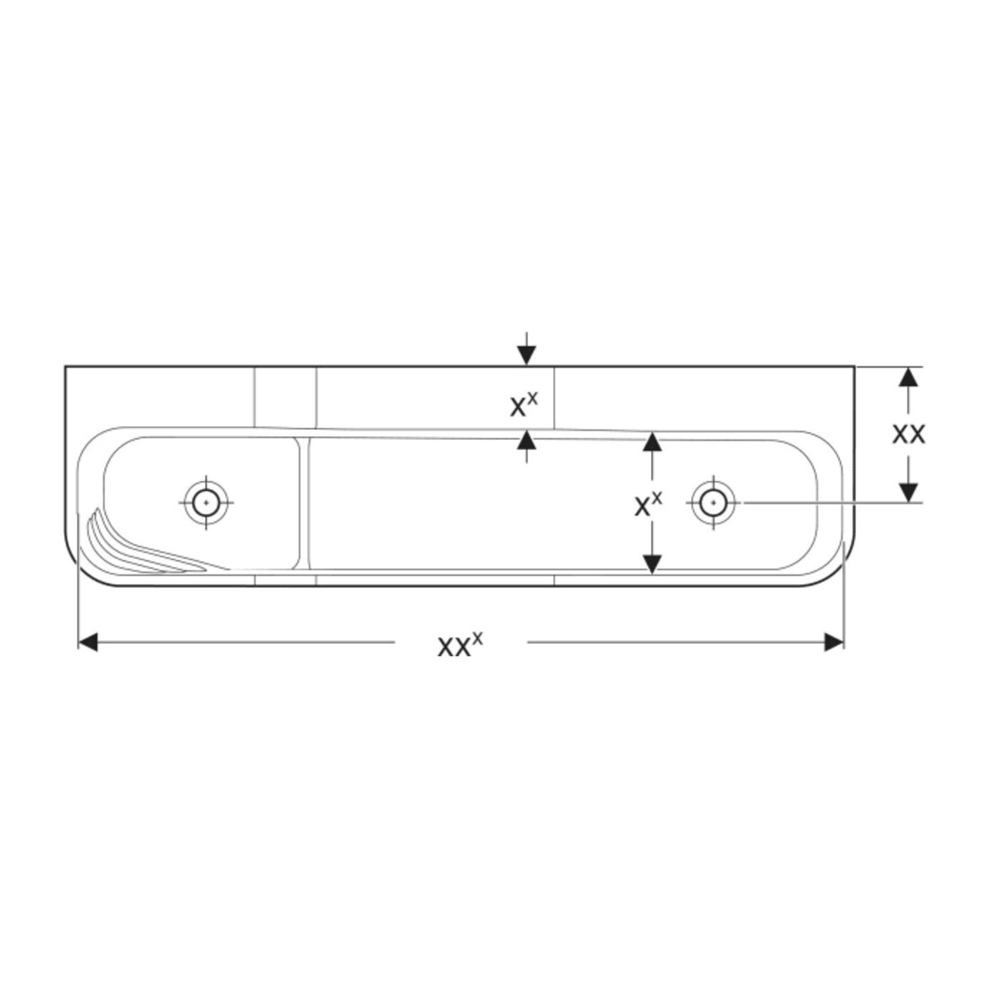Geberit Aire de jeu/lavage Bambini 140 cm, 3 WP, prof. H L, vert / vert