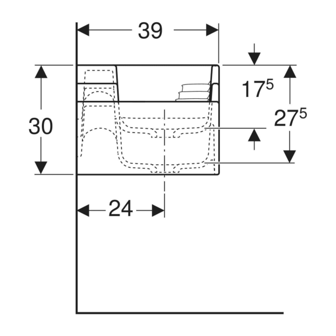 Geberit Aire de jeu/lavage Bambini 180 cm, 4 WP, prof. H L, vert / vert