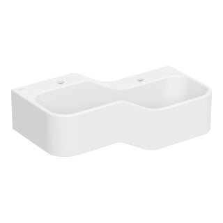 Geberit Aire de jeu/lavage Bambini 90 cm, 2 WP, lavabo profond droite, blanc, sans décor.