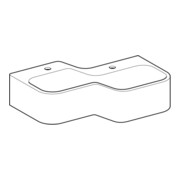 Geberit Aire de jeu/lavage Bambini 90 cm, 2 WP, lavabo profond droite, blanc, sans décor.-2