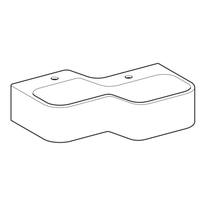 Geberit Aire de jeu/lavage Bambini 90 cm, 2 WP, lavabo profond droite, blanc, sans décor.