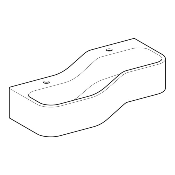 Geberit Aire de jeu/lavage Bambini 90 cm, 2 WP, lavabo profond gauche, blanc, sans décor.