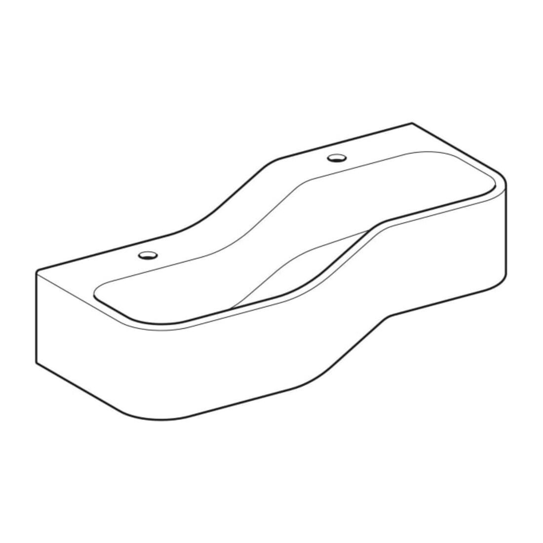 Geberit Aire de jeu/lavage Bambini 90 cm, 2 WP, lavabo profond gauche, blanc, sans décor.