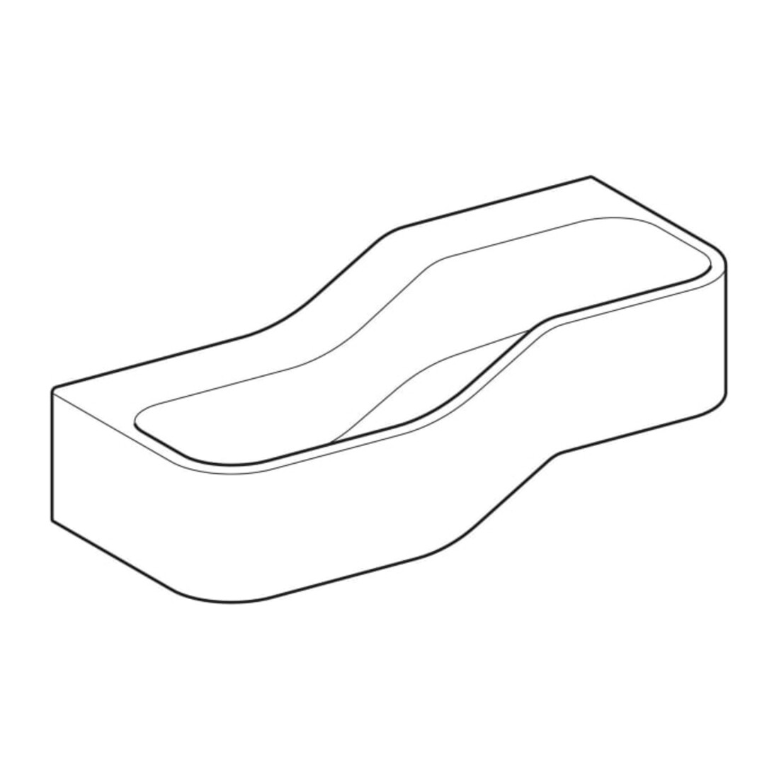 Geberit Aire de jeu/lavage Bambini 90 cm, 2 WP, lavabo profond gauche, blanc, sans décor