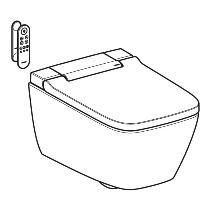 Geberit AquaClean Sela Square WC complet avec WC suspendu, blanc KeraTect / blanc