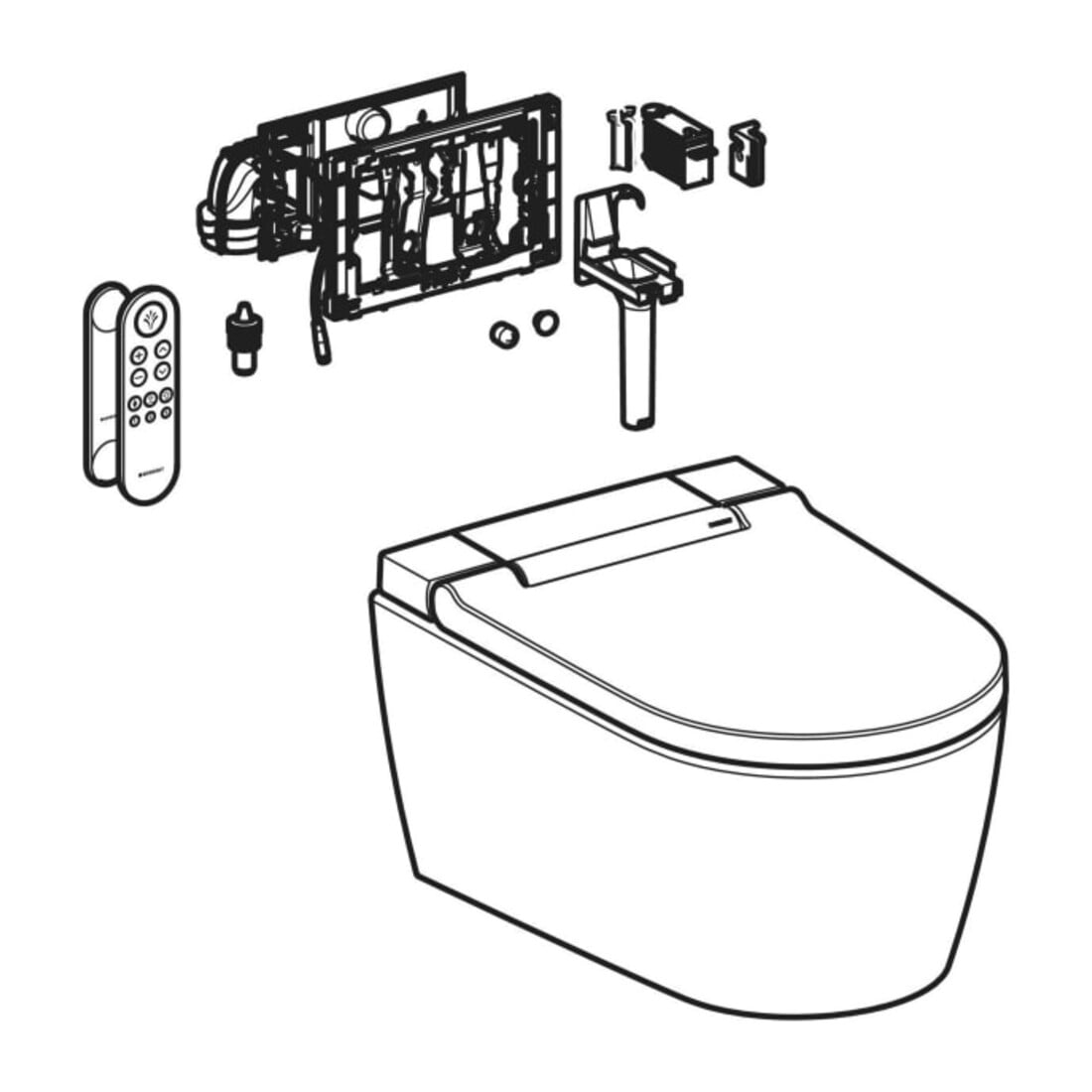 Geberit AquaClean Sela WC complet avec WC mural, blanc KeraTect