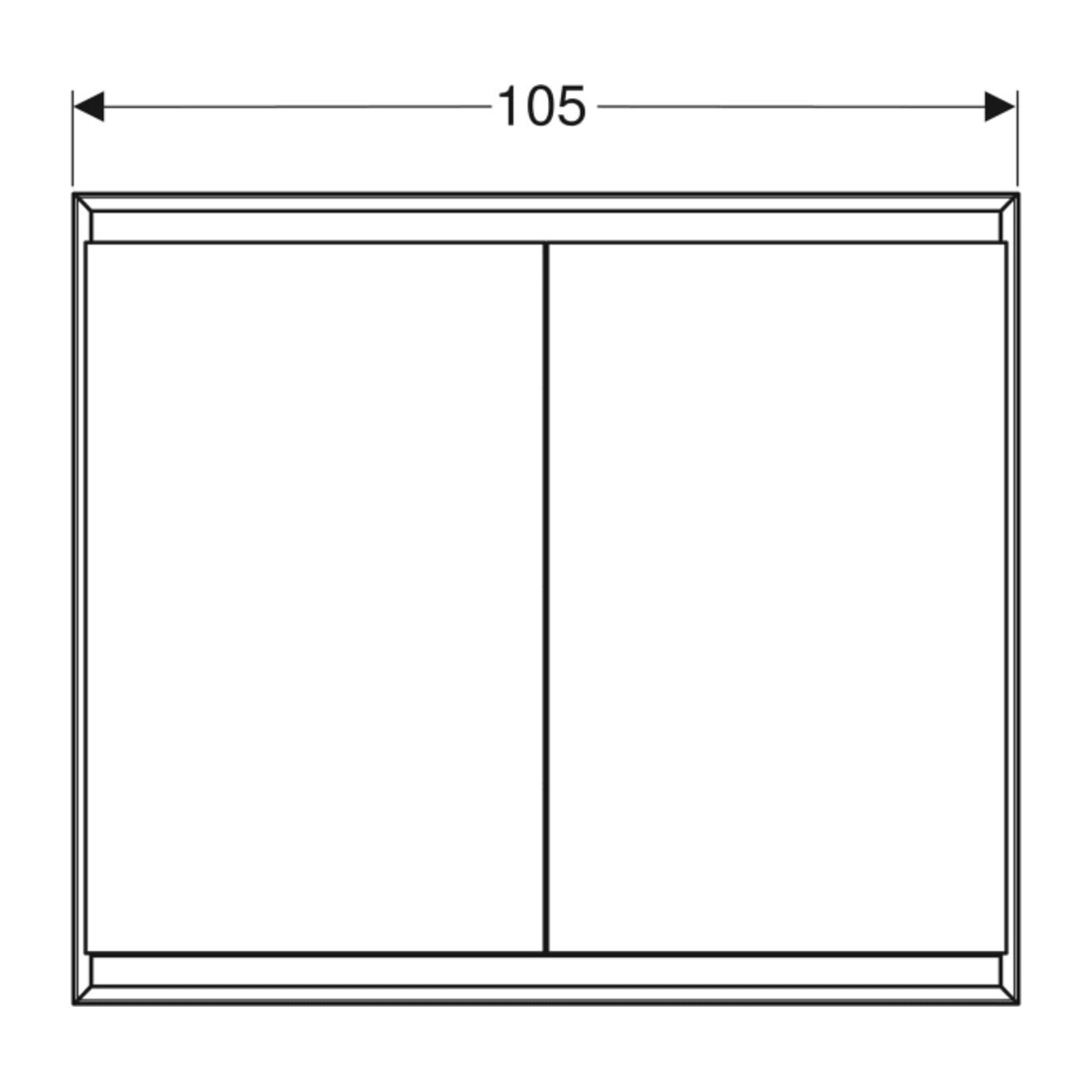 Geberit Armoire à miroir One 105x90x15cm, avec pb, avec ComfortL, 2 portes