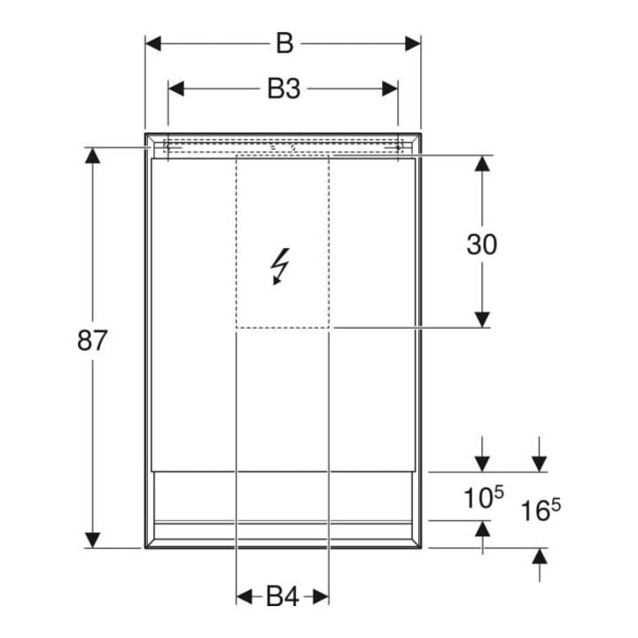 Geberit Armoire à miroir One 60x90x15 cm, 1 porte, à droite, blanc, avec éclairage LED