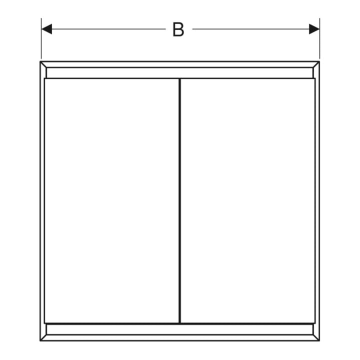 Geberit Armoire à miroir One 75x90x15 cm, s m/Al pb, m ComL, 2 portes