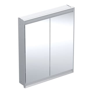 Geberit Armoire à miroir One 75x90x15cm, AL elox., avec ComfortL, 2 portes
