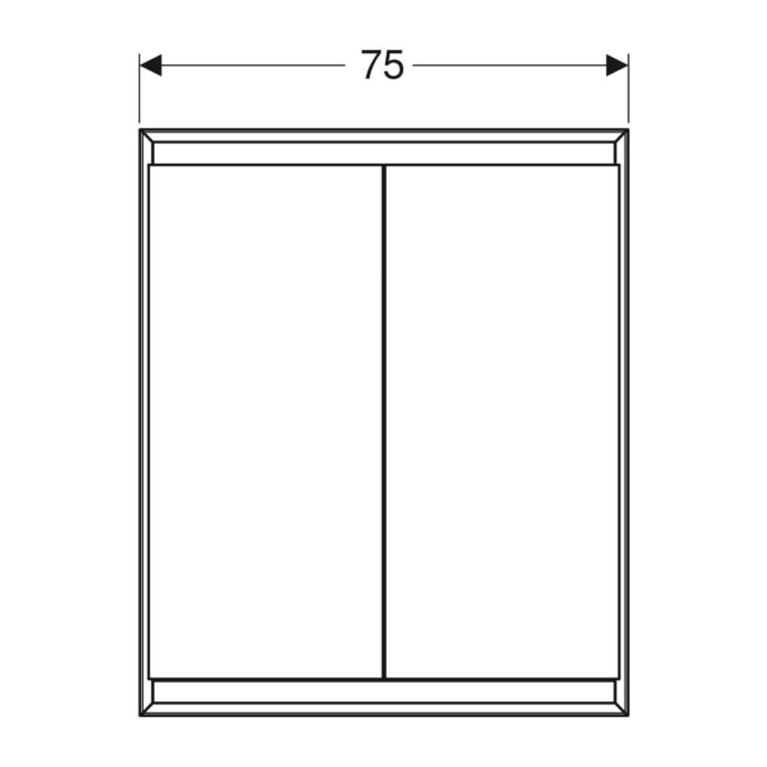 Geberit Armoire à miroir One 75x90x15cm, AL elox., avec ComfortL, 2 portes
