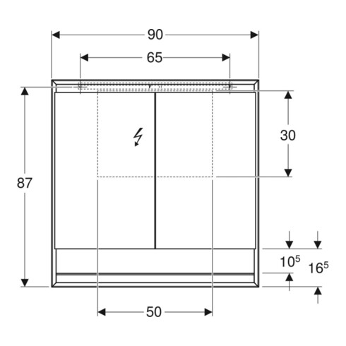 Geberit Armoire à miroir One 90x90x15 cm, avec éclairage LED, 2 portes