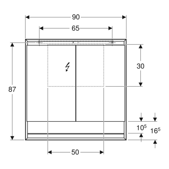 Geberit Armoire à miroir One 90x90x15 cm, avec éclairage LED, 2 portes