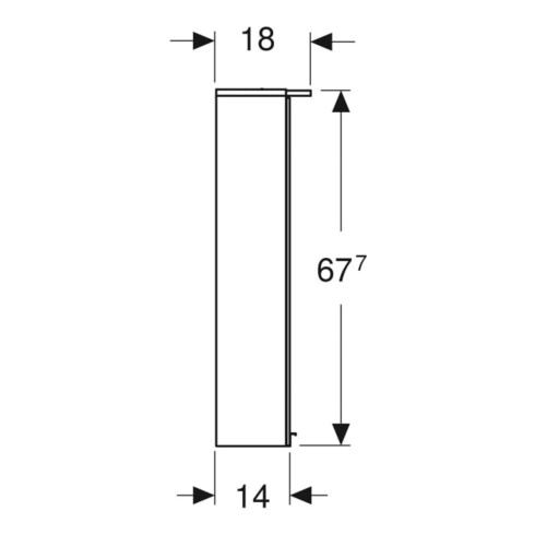 Geberit Armoire à miroir Option Basic 50x67,5x14 cm, avec éclairage, 2 portes, blanc