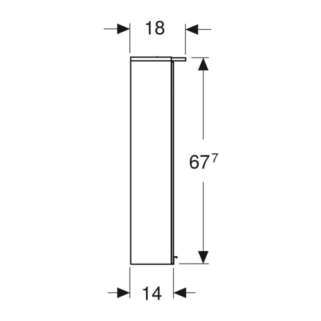 Geberit Armoire à miroir Option Basic 50x67,5x14 cm, avec éclairage, 2 portes, blanc