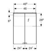 Geberit Armoire à miroir Option Basic 50x67,5x14 cm, avec éclairage, 2 portes, blanc-4