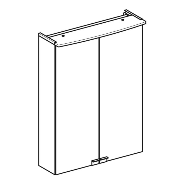 Geberit Armoire à miroir Option Basic 50x67,5x14 cm, avec éclairage, 2 portes, blanc