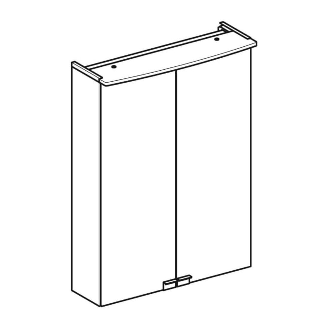 Geberit Armoire à miroir Option Basic 50x67,5x14 cm, avec éclairage, 2 portes, blanc