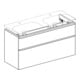 Geberit Armoire double lavabo Smyle Square 118,4x61,7x47 cm, 2 L, bois noyer ép.
