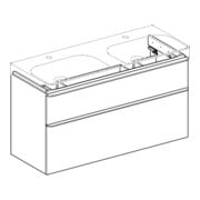 Geberit Armoire double lavabo Smyle Square 118,4x61,7x47 cm, 2 L, bois noyer ép.-2