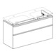 Geberit Armoire double lavabo Smyle Square 118,4x61,7x47 cm, 2 tiroirs, blanc brillant