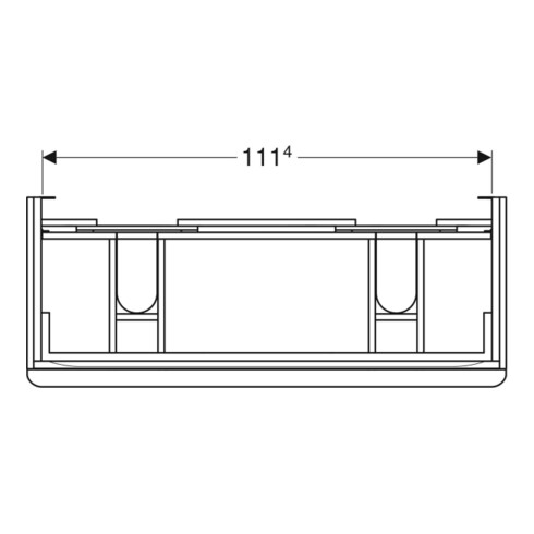 Geberit Armoire double lavabo Smyle Square 118,4x61,7x47 cm, 2 tiroirs, blanc brillant