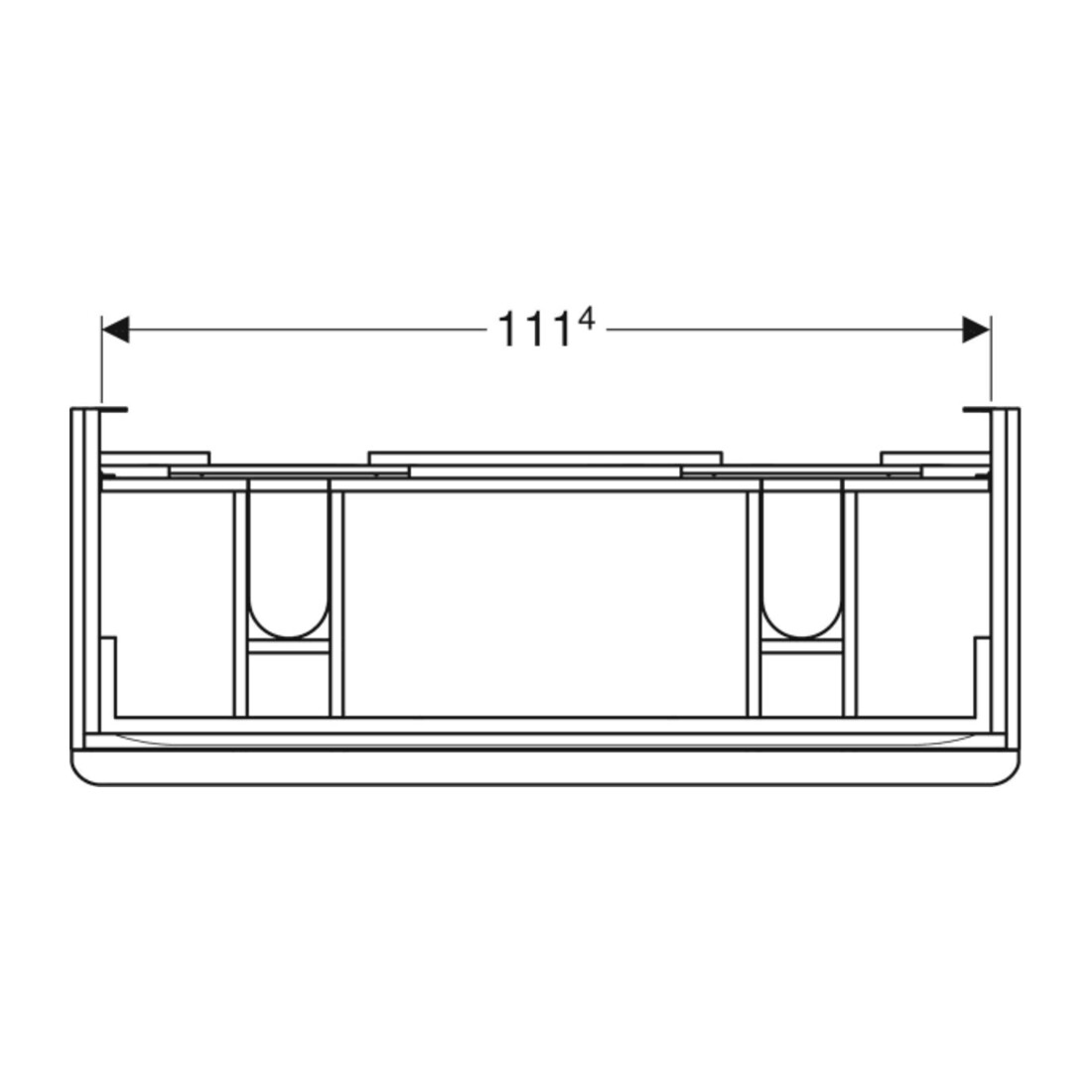 Geberit Armoire double lavabo Smyle Square 118,4x61,7x47 cm, 2 tiroirs, blanc brillant