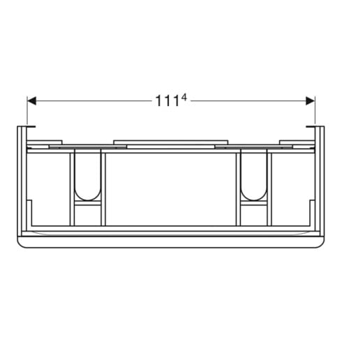 Geberit Armoire double pour WC Smyle Square 118,4x61,7x47 cm, 2 tiroirs, lava mat