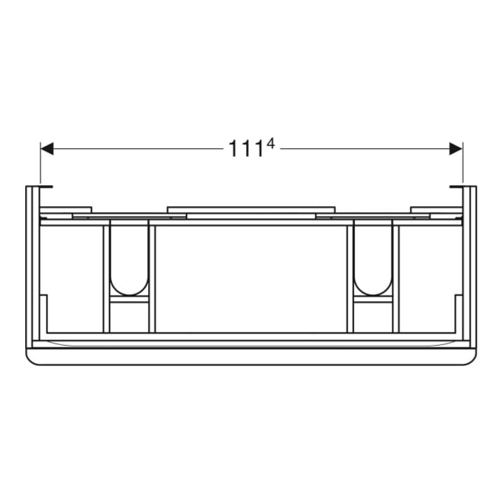 Geberit Armoire double pour WC Smyle Square 118,4x61,7x47 cm, 2 tiroirs, lava mat