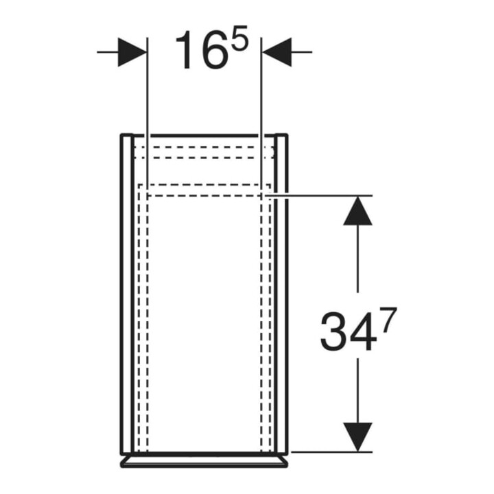 Geberit Armoire haute 2 tiroirs, L. 24 cm, blanc laqué mat / blanc laqué brillant