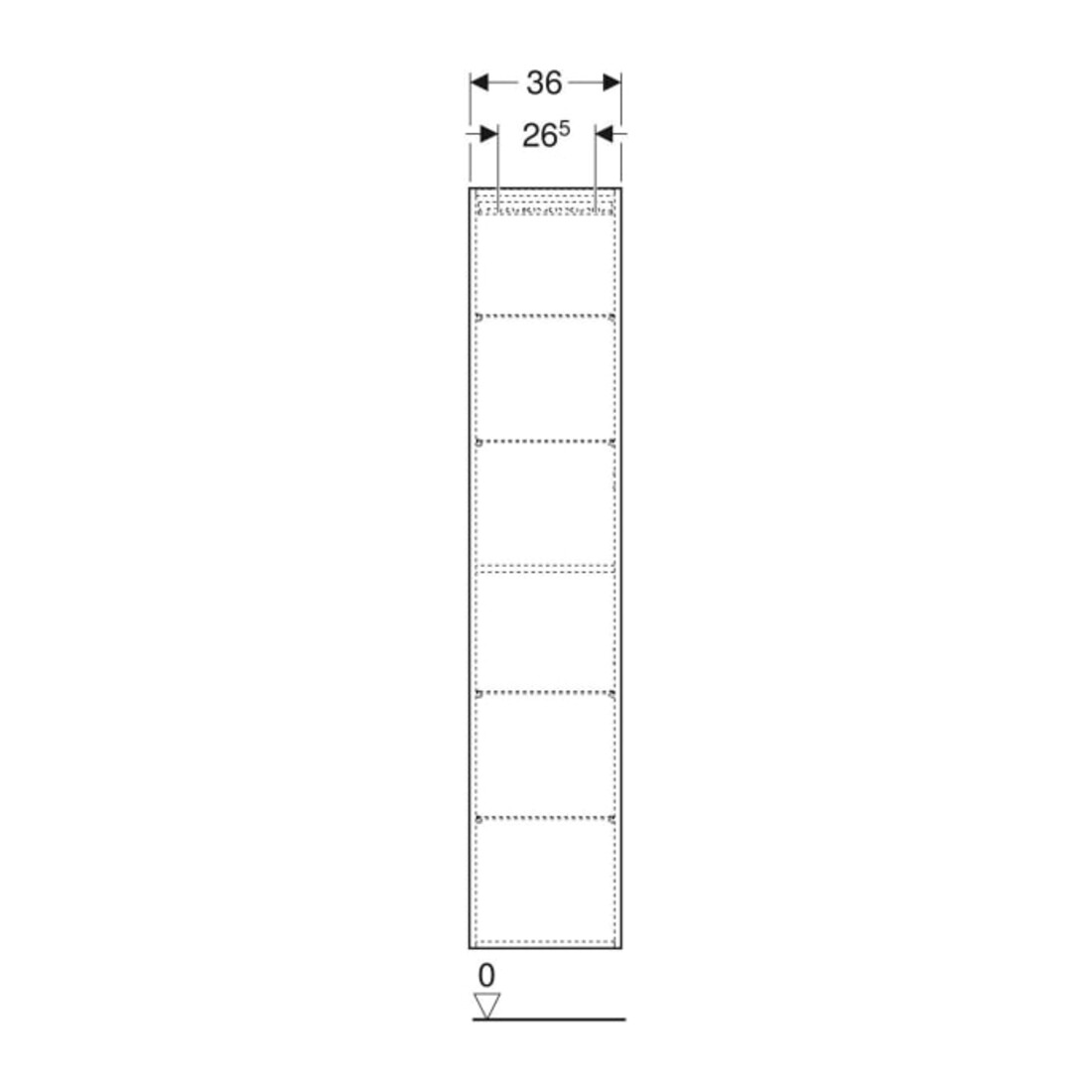 Geberit Armoire haute Acanto 1 porte, L. 36 cm, blanc brillant