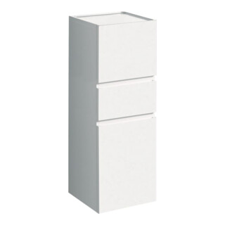 Geberit Armoire haute Renova Plan 39x105x36 cm, 2 portes, 1 tiroir, blanc laqué brillant