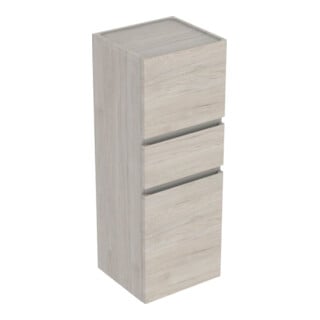 Geberit Armoire haute Renova Plan 39x105x36cm, 2 portes, 1 tiroir, blanc, structuré