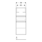 Geberit Armoire haute Renova Plan 39x105x36cm, 2 portes, 1 tiroir, blanc, structuré-2