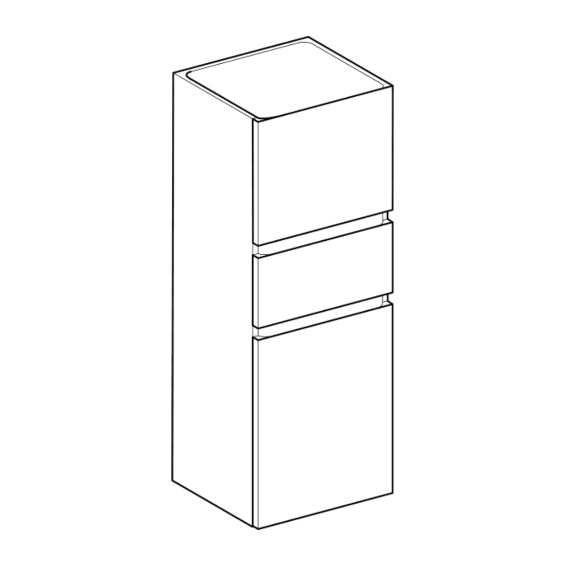 Geberit Armoire haute Renova Plan 39x105x36cm, 2 portes, 1 tiroir, blanc, structuré