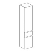 Geberit Armoire haute Renova Plan 39x180x36 cm, 2 portes, 1 tiroir, blanc, laqué brillant-5