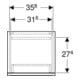 Geberit Armoire haute Renova Plan 39x180x36 cm, 2 portes, 1 tiroir, blanc, laqué brillant