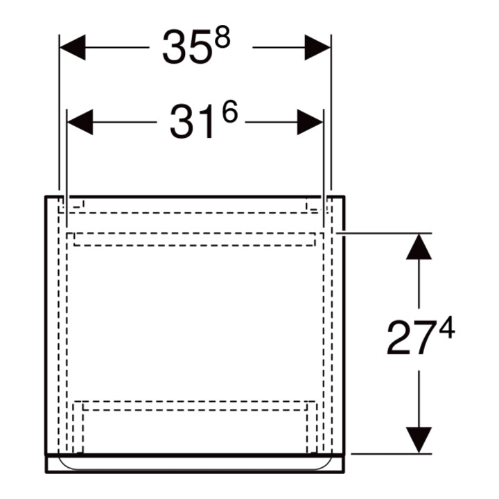 Geberit Armoire haute Renova Plan 39x180x36 cm, 2 portes, 1 tiroir, blanc, laqué brillant