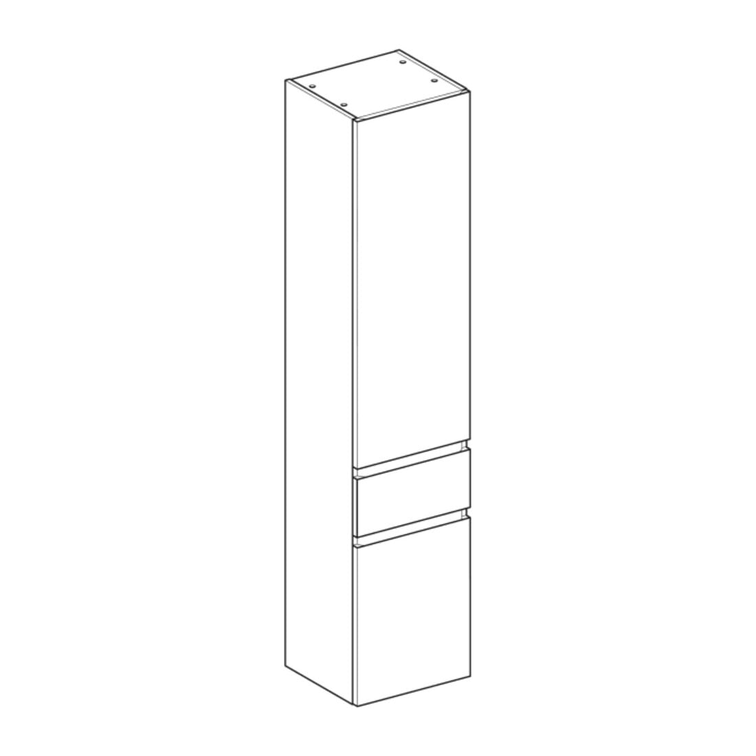 Geberit Armoire haute Renova Plan 39x180x36 cm, 2 portes, 1 tiroir, laqué mat