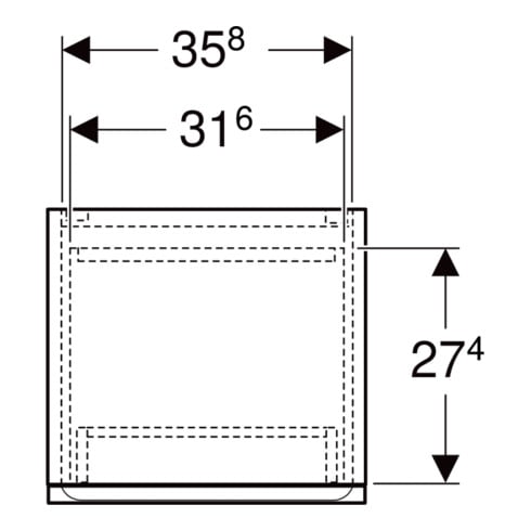 Geberit Armoire haute Renova Plan 39x180x36 cm, 2 portes, 1 tiroir, laqué mat