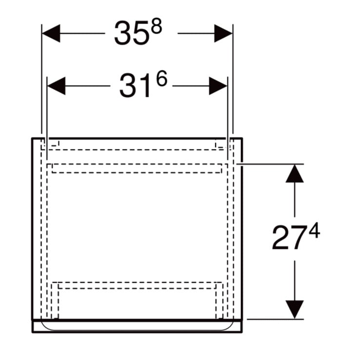 Geberit Armoire haute Renova Plan 39x180x36 cm, 2 portes, 1 tiroir, laqué mat