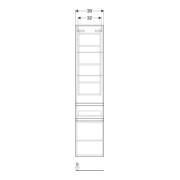 Geberit Armoire haute Renova Plan 39x180x36 cm, 2 portes, 1 tiroir, N, F. struct.-4