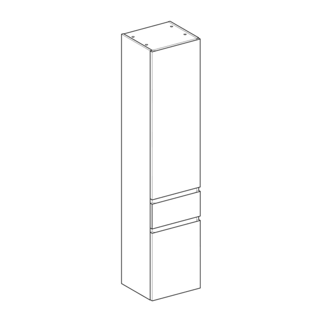Geberit Armoire haute Renova Plan 39x180x36cm, 2 portes, 1 tiroir, N h, F. struct.