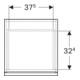 Geberit Armoire latérale Acanto 1 porte, 1 tiroir en I, L 46 cm, blanc brillant / blanc mat