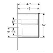 Geberit Armoire latérale Acanto 1 tiroir, 1 tiroir intérieur, Largeur 46 cm, Chêne-2