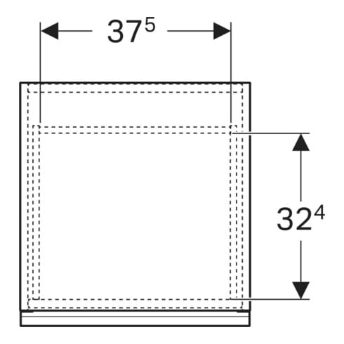 Geberit Armoire latérale Acanto 1 tiroir, 1 tiroir intérieur, Largeur 46 cm, Chêne