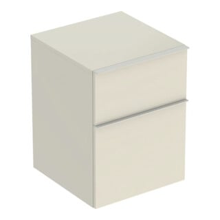 Geberit Armoire latérale iCon 45x60x47,6 cm, 2 tiroirs, blanc brillant/gris mat