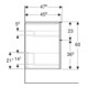 Geberit Armoire latérale iCon 45x60x47,6 cm, 2 tiroirs, blanc mat/Gr blanc mat