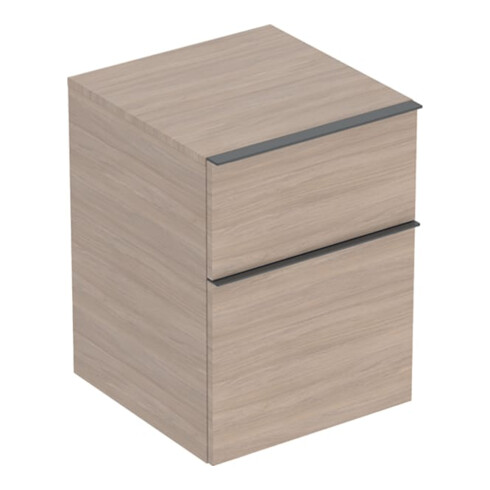 Geberit Armoire latérale iCon 45x60x47,6 cm, 2 tiroirs, chêne/gr. la. ma