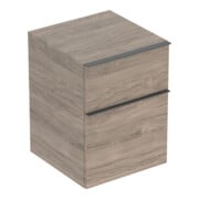 Geberit Armoire latérale iCon 45x60x47,6 cm, 2 tiroirs, noyer/poignée la. ma